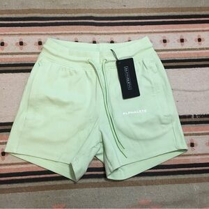Alphalete women’s SMALL lime green shorts pockets athletic drawstring new